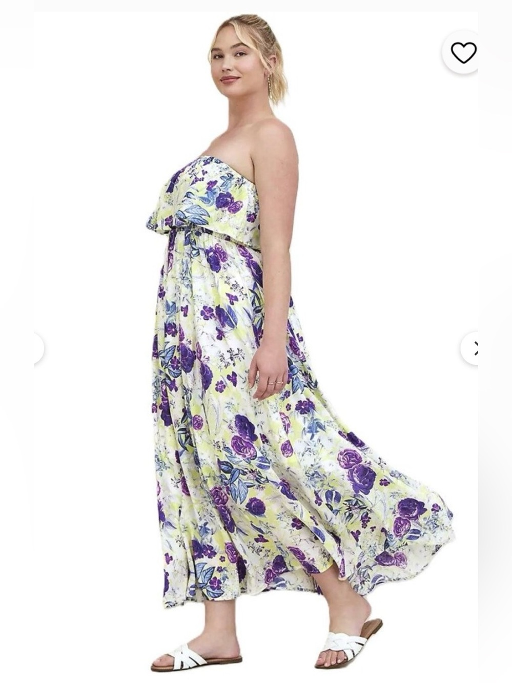 torrid Floral Off-Shoulder Maxi Dress in Purple and Green